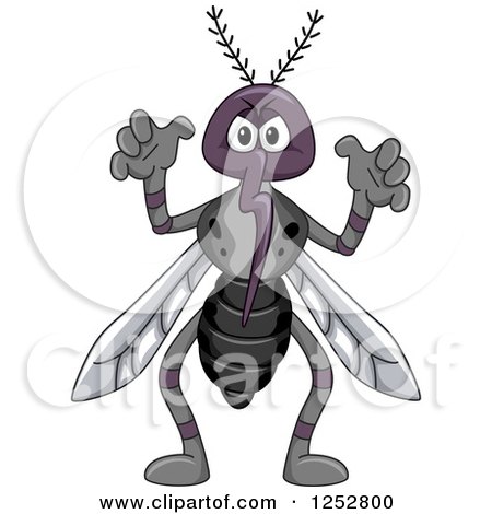 Clipart of a Scary Mosquito - Royalty Free Vector Illustration by BNP Design Studio