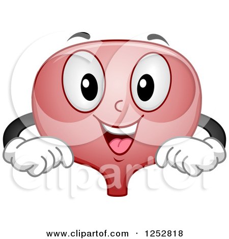 Clipart of a Happy Bladder Organ Character - Royalty Free Vector Illustration by BNP Design Studio
