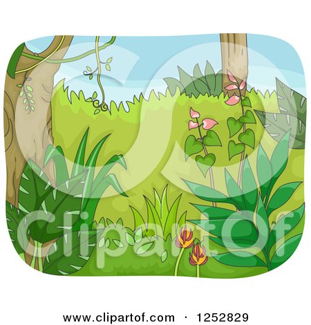 Clipart of a Lush Green Forest - Royalty Free Vector Illustration by BNP Design Studio