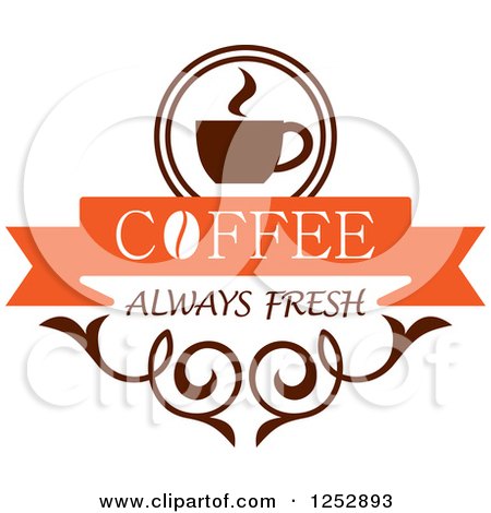 Clipart of a Coffee Always Fresh Design - Royalty Free Vector Illustration by Vector Tradition SM