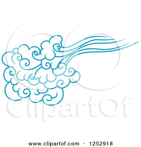 Clipart of a Blue Wind or Cloud 8 - Royalty Free Vector Illustration by Vector Tradition SM