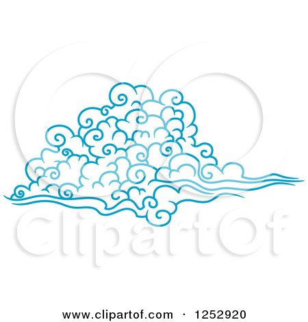 Clipart of a Blue Wind or Cloud 6 - Royalty Free Vector Illustration by Vector Tradition SM