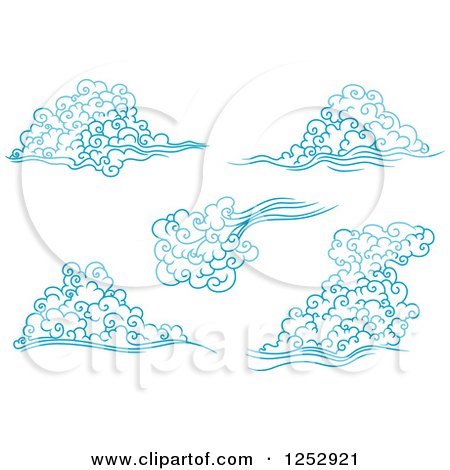 Clipart of Blue Winds or Clouds 2 - Royalty Free Vector Illustration by Vector Tradition SM