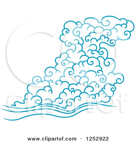 Clipart of a Blue Wind or Cloud 10 - Royalty Free Vector Illustration by Vector Tradition SM