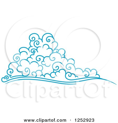 Clipart of a Blue Wind or Cloud 9 - Royalty Free Vector Illustration by Vector Tradition SM