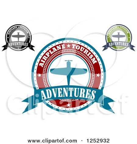 Clipart of Airline Tours Adventures Labels 2 - Royalty Free Vector Illustration by Vector Tradition SM