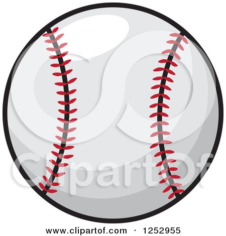 Clipart of a White and Red Baseball - Royalty Free Vector Illustration by Vector Tradition SM
