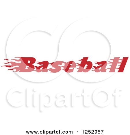 Clipart of Flaming Red Baseball Text - Royalty Free Vector Illustration by Vector Tradition SM