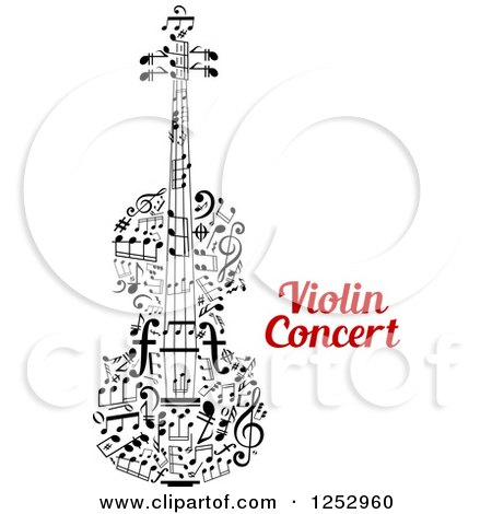 Clipart of a Music Note Violin and Text - Royalty Free Vector Illustration by Vector Tradition SM