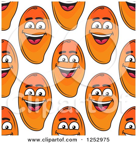Clipart of a Seamless Background Pattern of Happy Mangoes - Royalty Free Vector Illustration by Vector Tradition SM