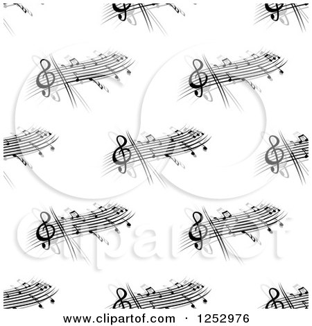 Clipart of a Seamless Background Pattern of Music - Royalty Free Vector Illustration by Vector Tradition SM