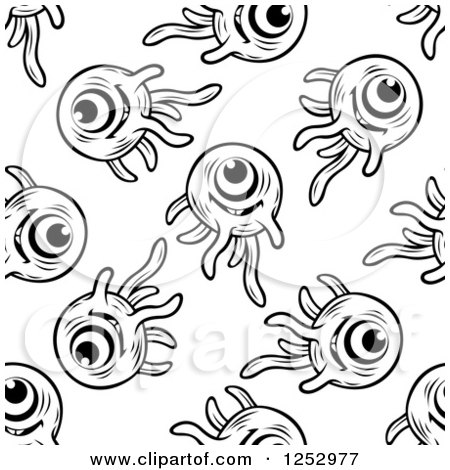 Clipart of a Seamless Background Pattern of Cyclops Germs - Royalty Free Vector Illustration by Vector Tradition SM