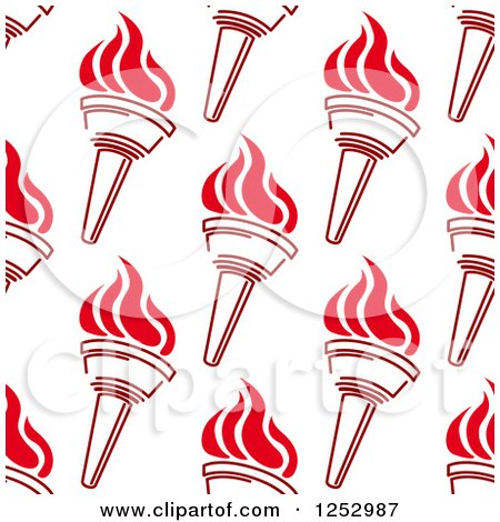 Clipart of a Seamless Background Pattern of Red Torches 2 - Royalty Free Vector Illustration by Vector Tradition SM