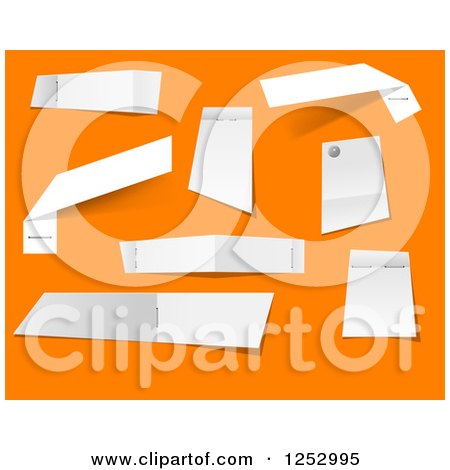 Clipart of Stapled Notes on Orange - Royalty Free Vector Illustration by Vector Tradition SM