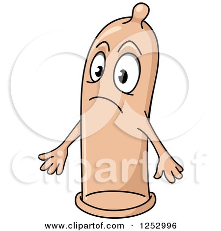 Clipart of a Sad Condom - Royalty Free Vector Illustration by Vector Tradition SM