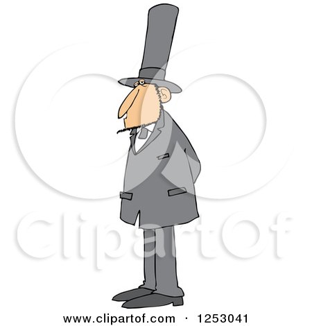 Clipart of Abraham Lincoln Standing with His Hands Behind His Back - Royalty Free Vector Illustration by djart