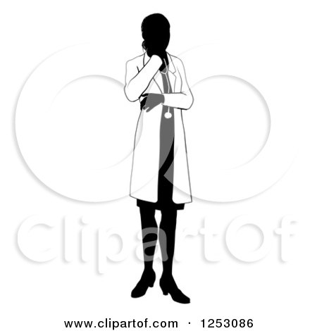 Clipart of a Faceless Female Doctor - Royalty Free Vector Illustration by AtStockIllustration
