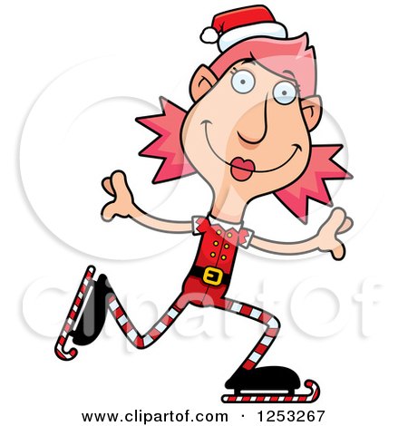 1253267 Clipart Of A Happy Woman Christmas Elf Ice Skating Royalty Free Vector Illustration - Web based Mexican Internet dating Safety Ideas