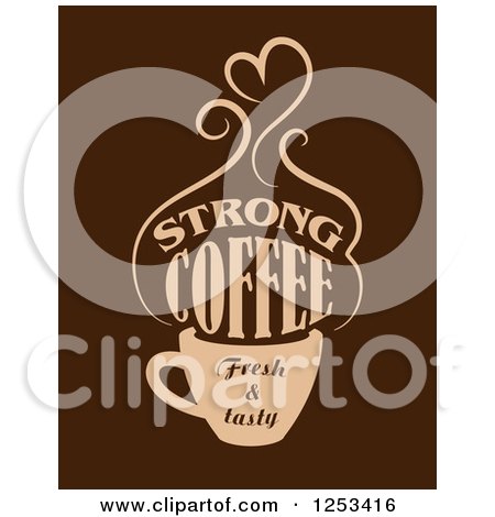 Clipart of a Strong Coffee Fresh and Tasty Design - Royalty Free Vector Illustration by Vector Tradition SM