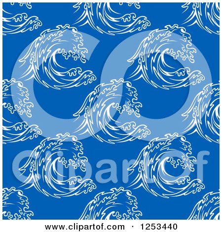 Clipart of a Seamless Background Pattern of Waves - Royalty Free Vector Illustration by Vector Tradition SM
