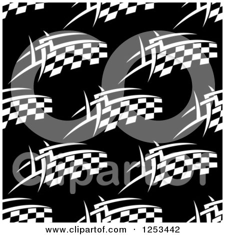 Clipart of a Seamless Background Pattern of Checkered Racing Flags - Royalty Free Vector Illustration by Vector Tradition SM