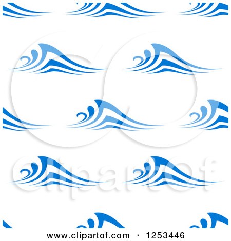 Clipart of a Seamless Background Pattern of Waves - Royalty Free Vector Illustration by Vector Tradition SM