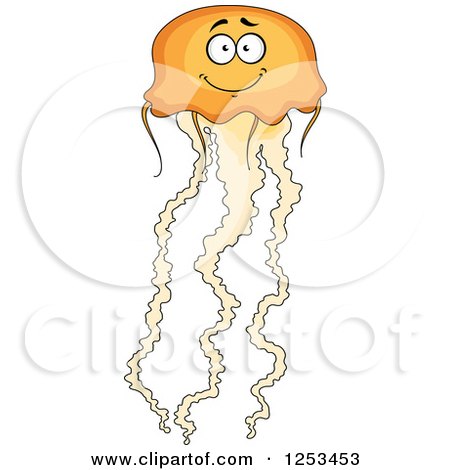 Clipart of a Happy Jellyfish - Royalty Free Vector Illustration by Vector Tradition SM