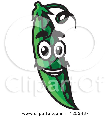 Clipart of a Happy Pea Pod - Royalty Free Vector Illustration by Vector Tradition SM