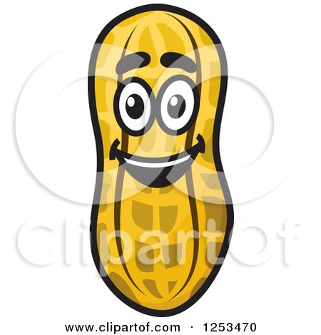 Clipart of a Happy Peanut - Royalty Free Vector Illustration by Vector Tradition SM
