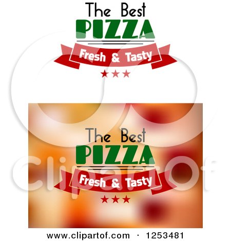 Clipart of the Best Pizza Fresh and Tasty Designs - Royalty Free Vector Illustration by Vector Tradition SM