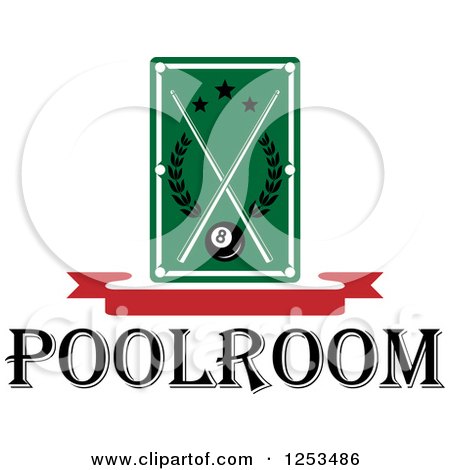Clipart of a Billiards Table with Poolroom Text - Royalty Free Vector Illustration by Vector Tradition SM