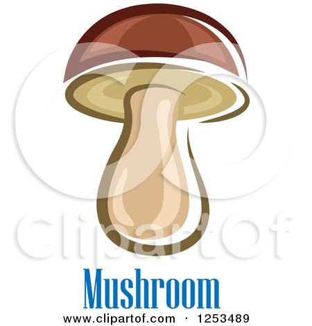 Clipart of a Mushroom With Text - Royalty Free Vector Illustration by Vector Tradition SM