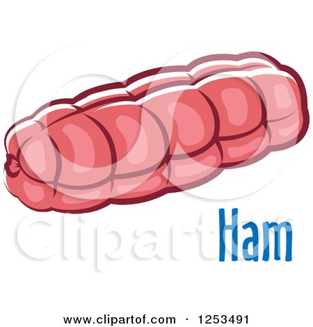 Clipart of a Ham with Text - Royalty Free Vector Illustration by Vector Tradition SM