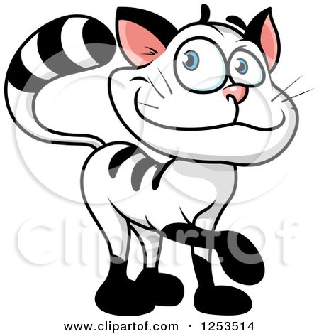 Clipart of a Cute Cat Walking - Royalty Free Vector Illustration by Vector Tradition SM