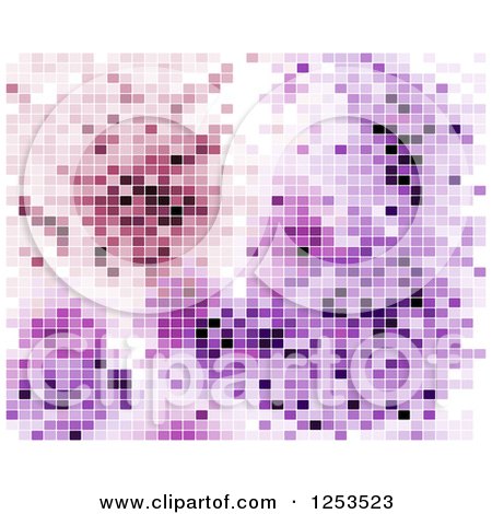 Clipart of a Background of Purple Pixels - Royalty Free Vector Illustration by Vector Tradition SM