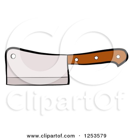 Clipart of a Meat Cleaver Knife - Royalty Free Vector Illustration by LaffToon