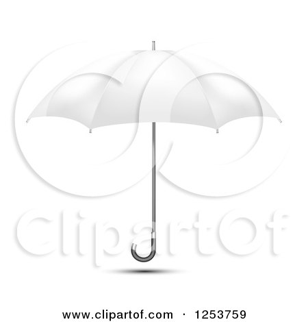 Clipart of a 3d White Umbrella and Shadow - Royalty Free Vector Illustration by vectorace