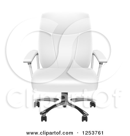 Clipart of a 3d White Leather Office Chair - Royalty Free Vector Illustration by vectorace