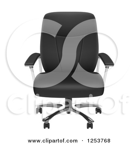 Clipart of a 3d Black Leather Office Chair - Royalty Free Vector Illustration by vectorace