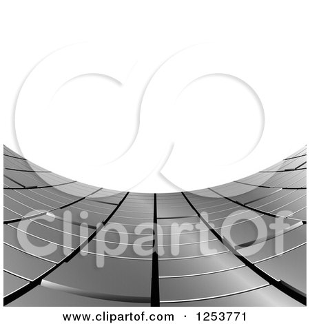 Clipart of a 3d Shiny Metal Tile Curve over White Background - Royalty Free Vector Illustration by vectorace