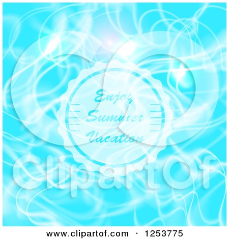 Clipart of Enjoy Summer Vacation Text over Blue - Royalty Free Vector Illustration by vectorace