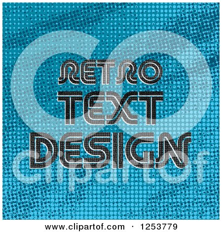 Clipart of Retro Sample Text over Blue - Royalty Free Vector Illustration by vectorace
