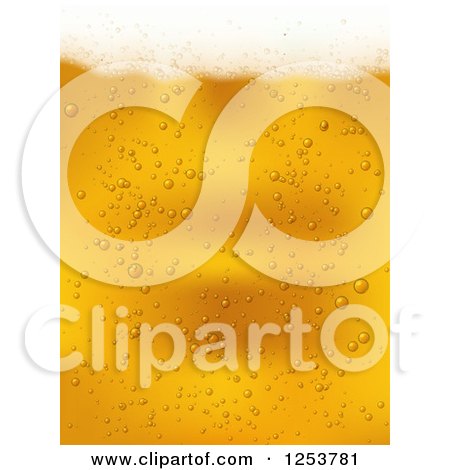 Clipart of a Fizzy Beer Background - Royalty Free Vector Illustration by vectorace
