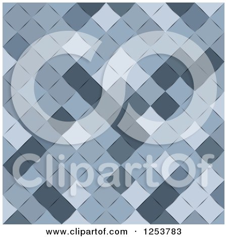 Clipart of a Seamless Background of Blue Squares - Royalty Free Vector Illustration by vectorace