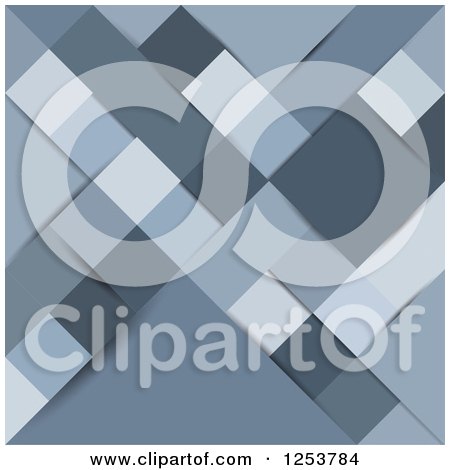 Clipart of a Background of Blue Mosaic Squares - Royalty Free Vector Illustration by vectorace