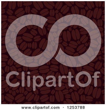 Clipart of a Seamless Background of Coffee Beans - Royalty Free Vector Illustration by vectorace