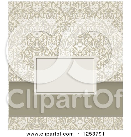 Clipart of a Vintage Damask Invitation Design - Royalty Free Vector Illustration by vectorace