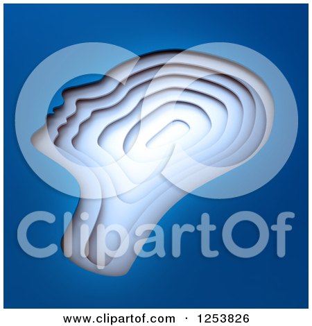 Clipart of 3d Layers of Heads on Blue - Royalty Free Illustration by Mopic