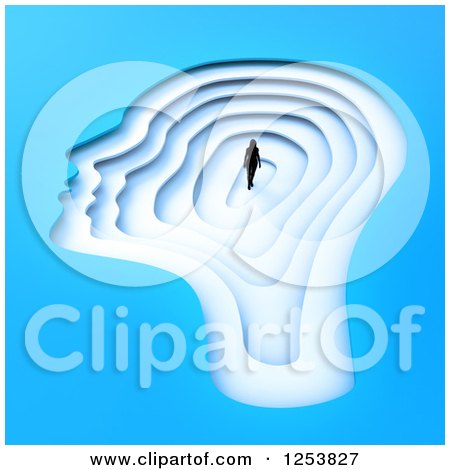 Clipart of a 3d Woman on Layers of Heads - Royalty Free Illustration by Mopic