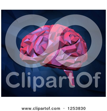 Clipart of a 3d Pink Brain on White - Royalty Free Illustration by Mopic